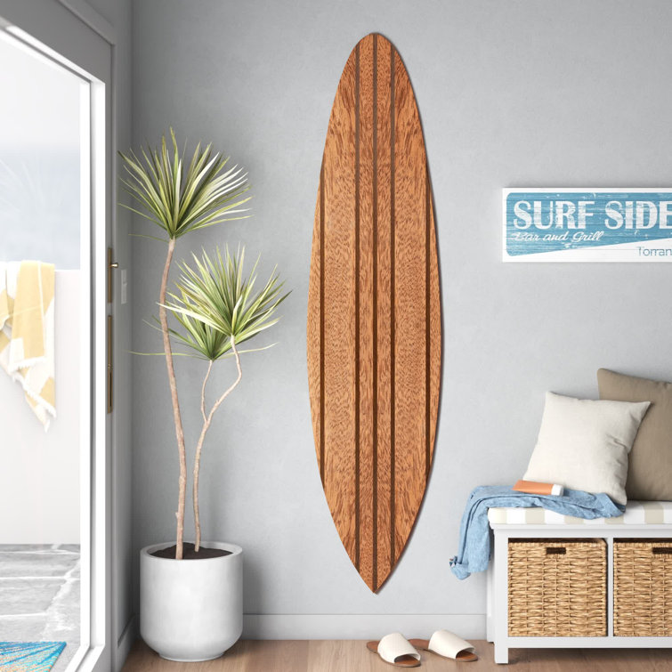 Wooden surfboard deals wall art